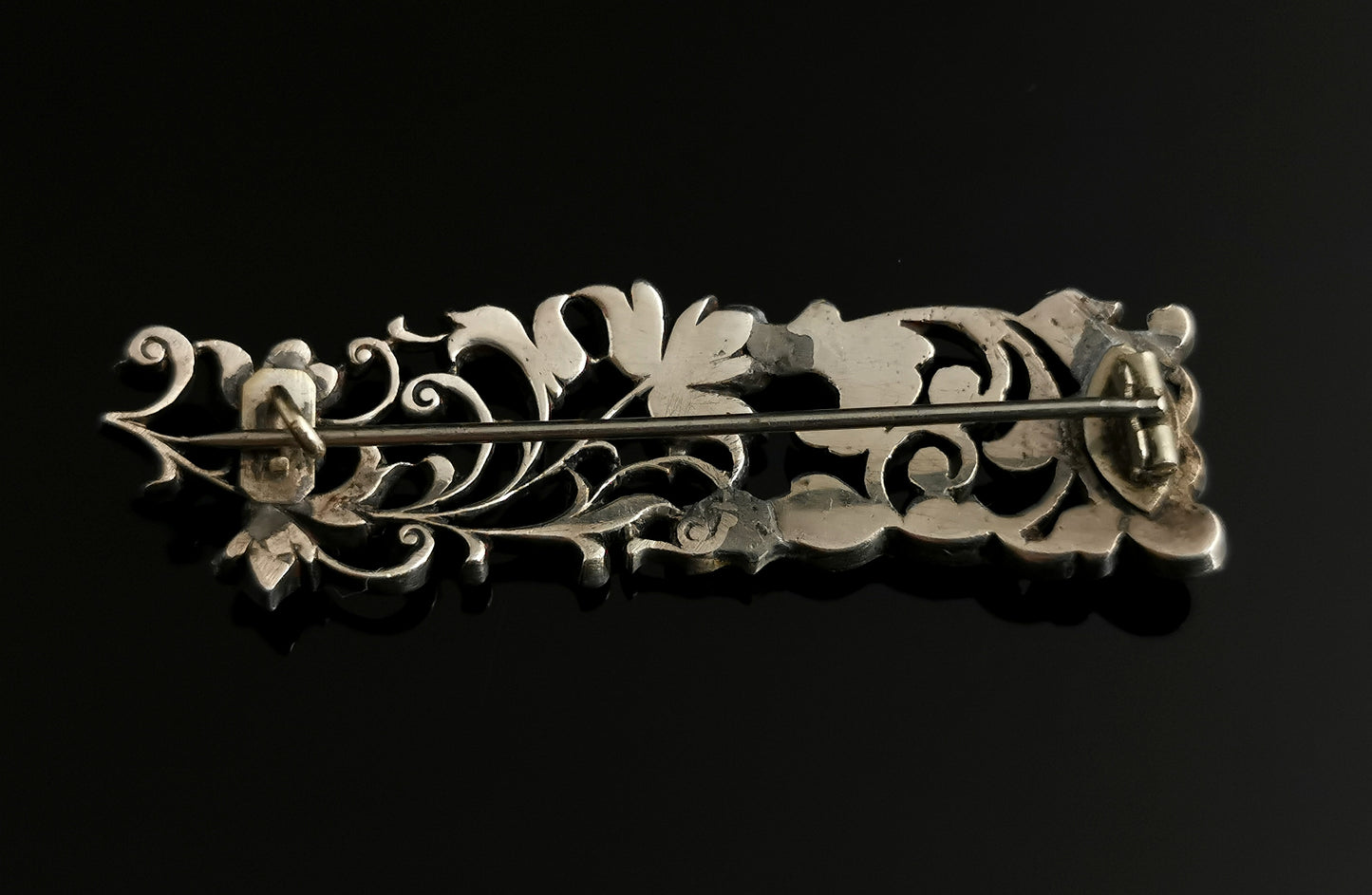 Antique Art Nouveau silver and paste brooch