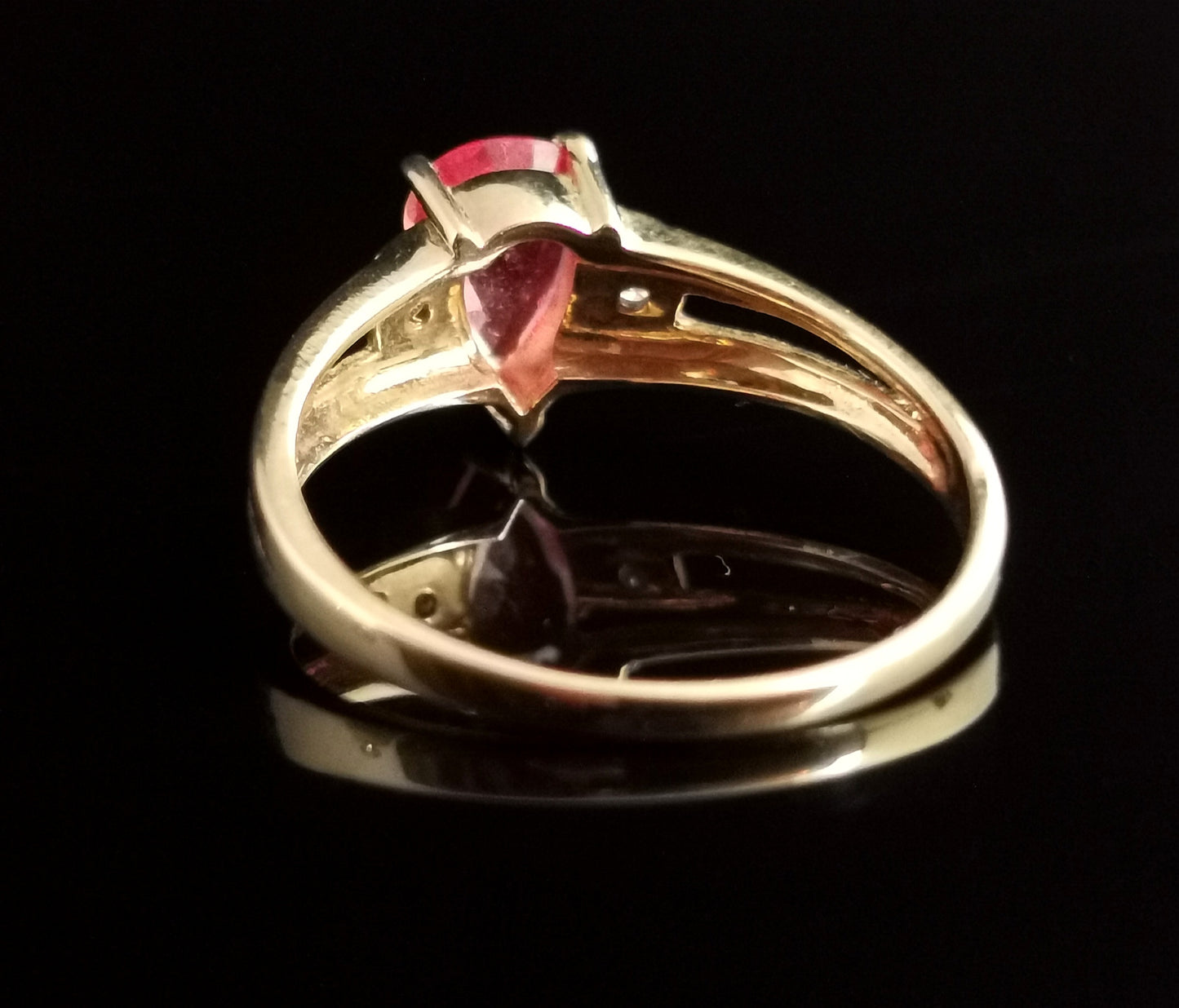 Modern vintage Orange sapphire and diamond ring, 18ct gold
