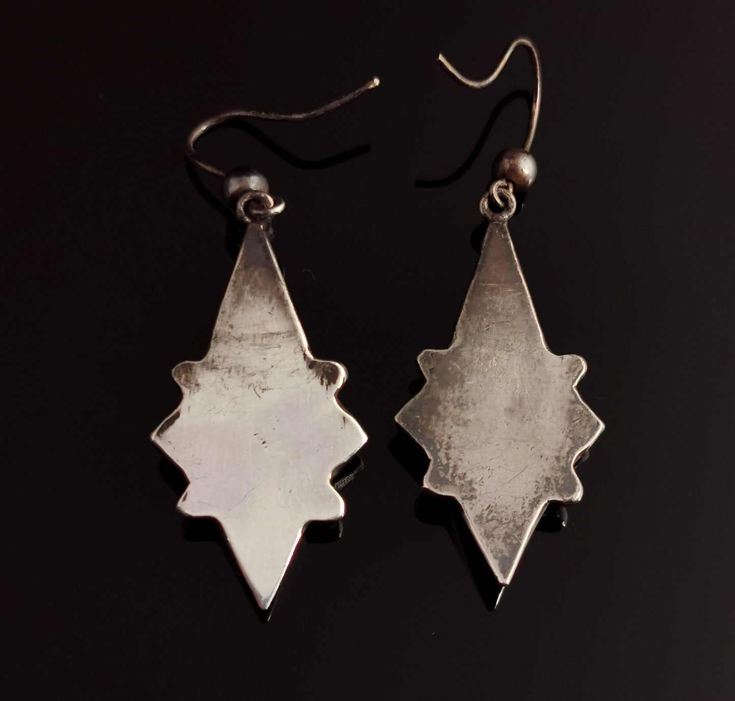 Victorian Scottish silver and agate drop earrings