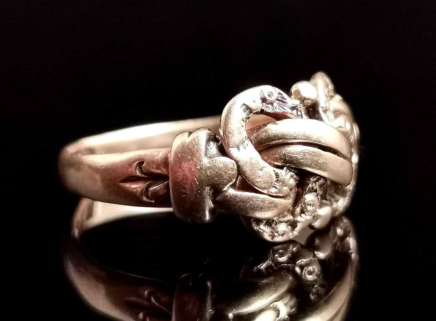 Antique 9ct Rose gold lovers knot ring