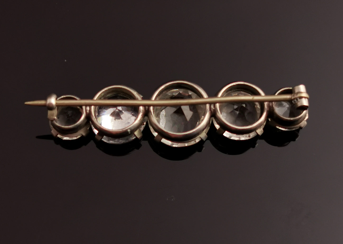 Victorian silver and paste stone bar brooch