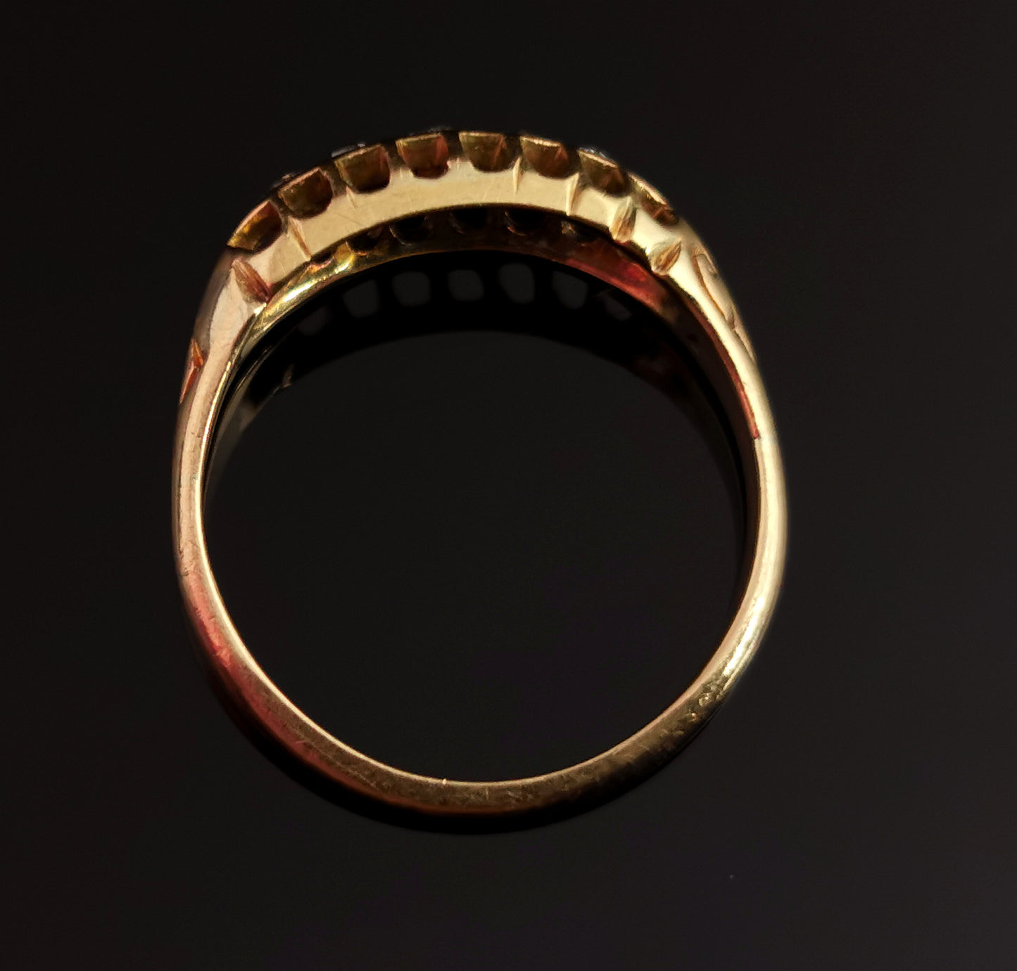 Antique Diamond five stone ring, 18ct gold, Edwardian