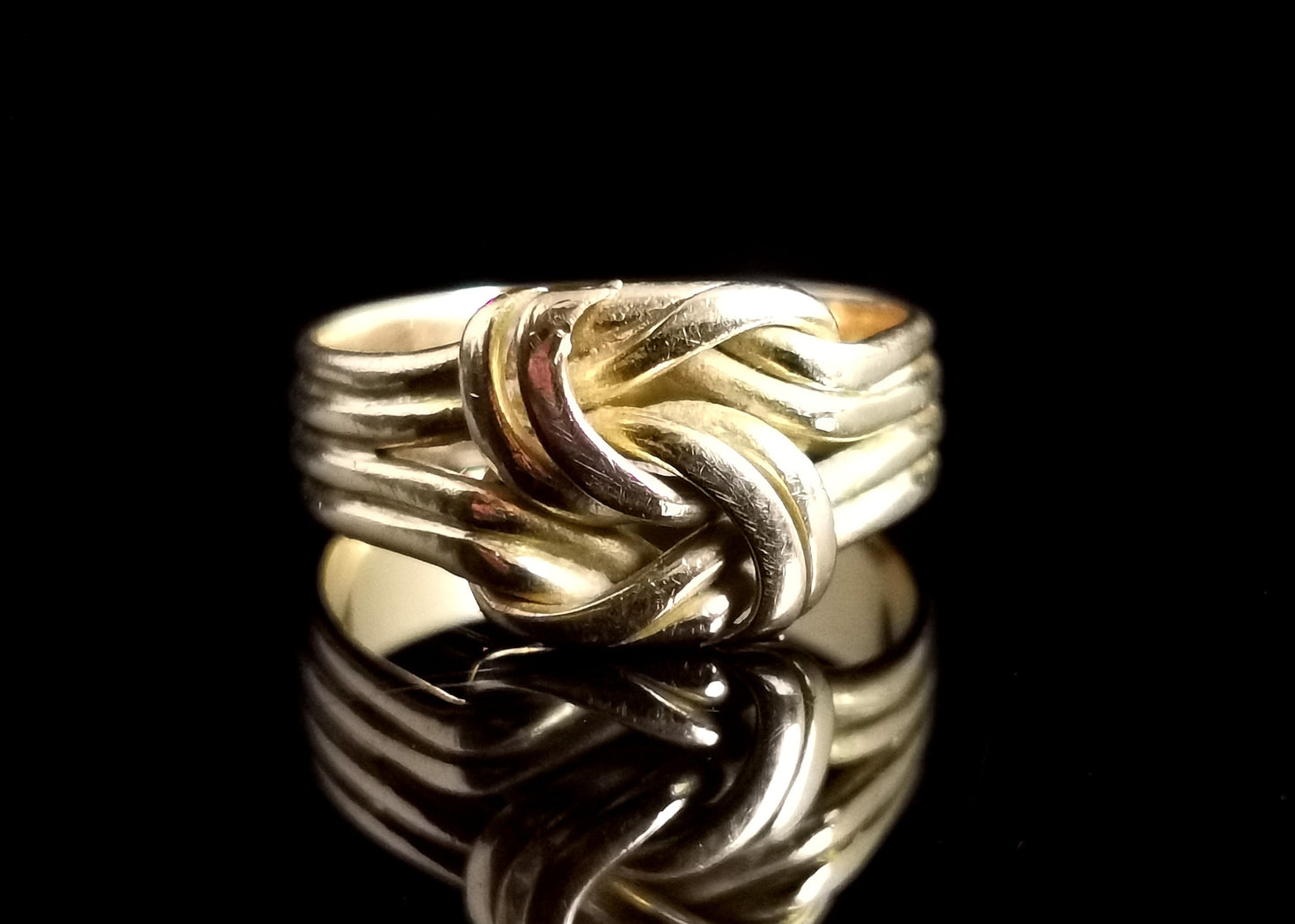Antique lovers knot ring, 18ct yellow gold, Edwardian