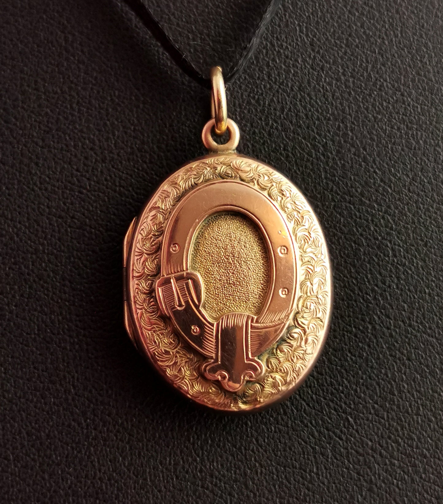 Antique 9ct gold buckle locket, Victorian, Order of the Garter