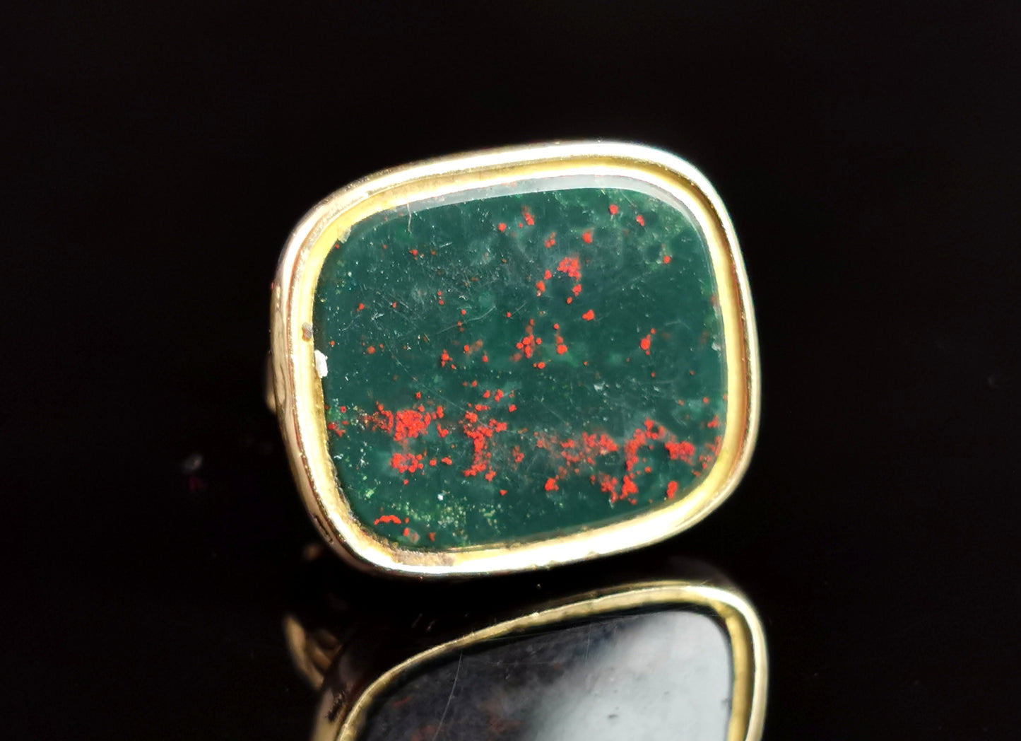 Antique Victorian Bloodstone seal fob, pendant, gold plated