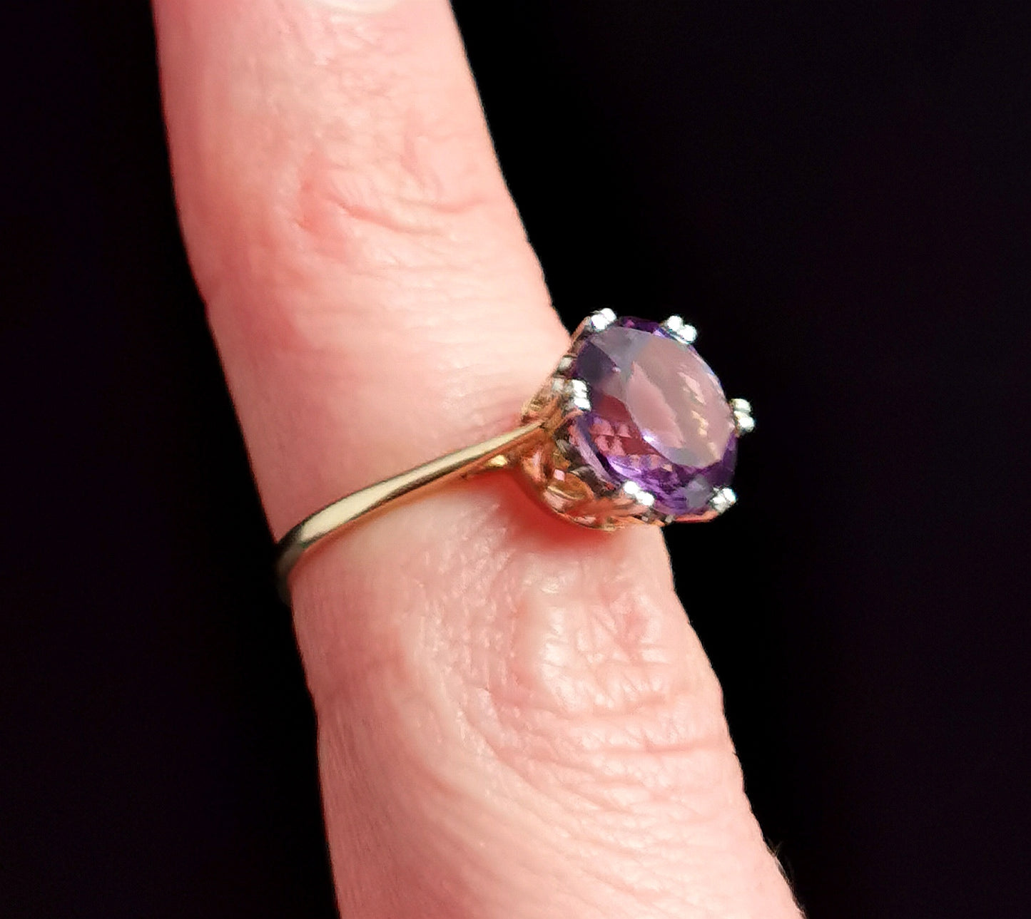 Vintage Amethyst cocktail ring, 9ct gold
