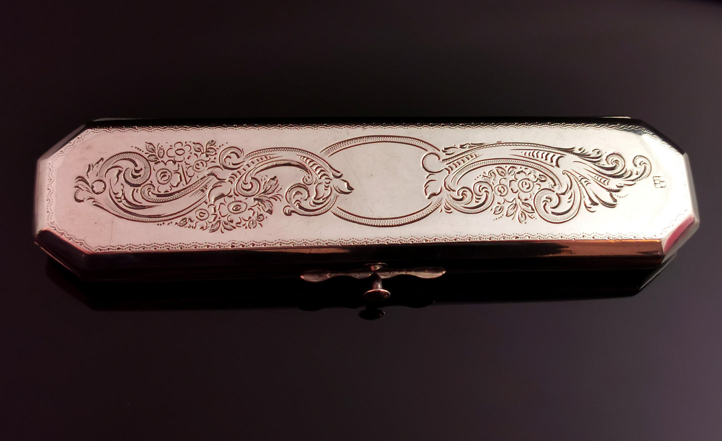 Victorian sterling silver spectacle case, glasses case