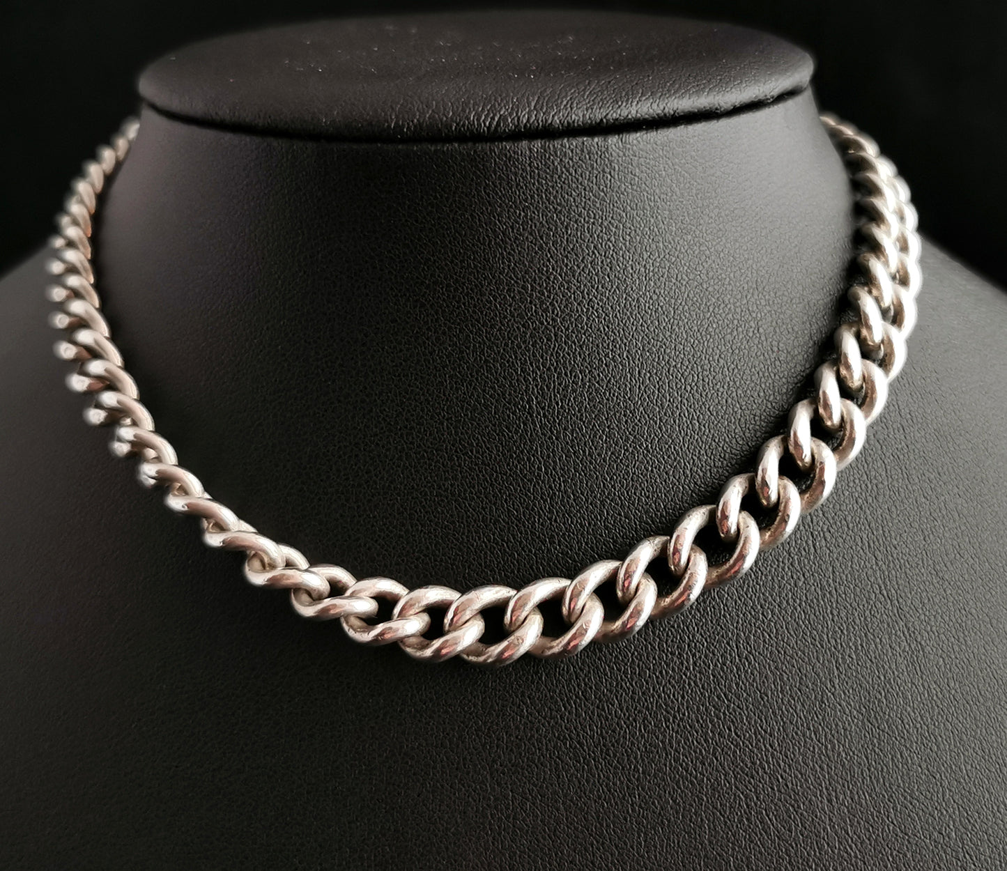Antique Art Deco silver Albert chain, watch chain