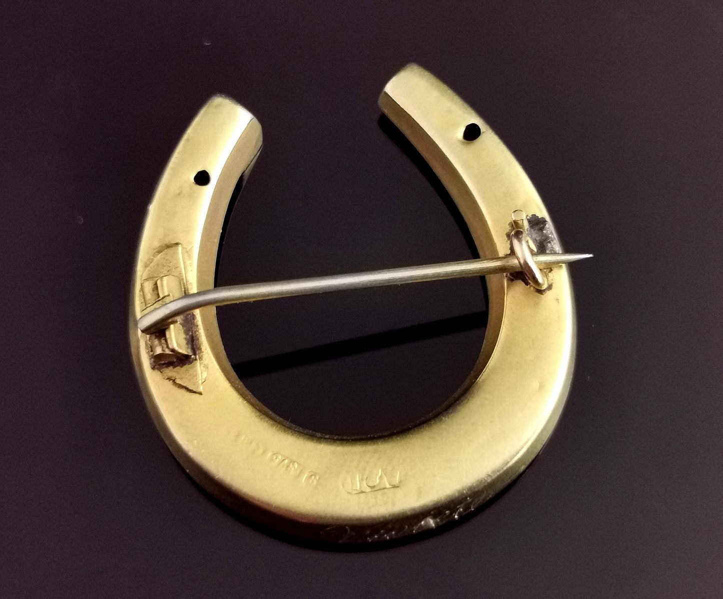 Antique 9ct gold Lucky Horseshoe brooch, Victorian