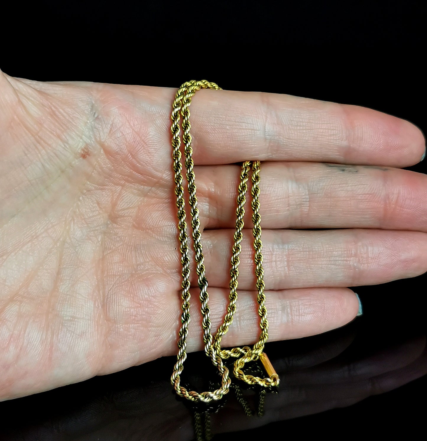 Antique 9ct yellow gold Rope Chain necklace