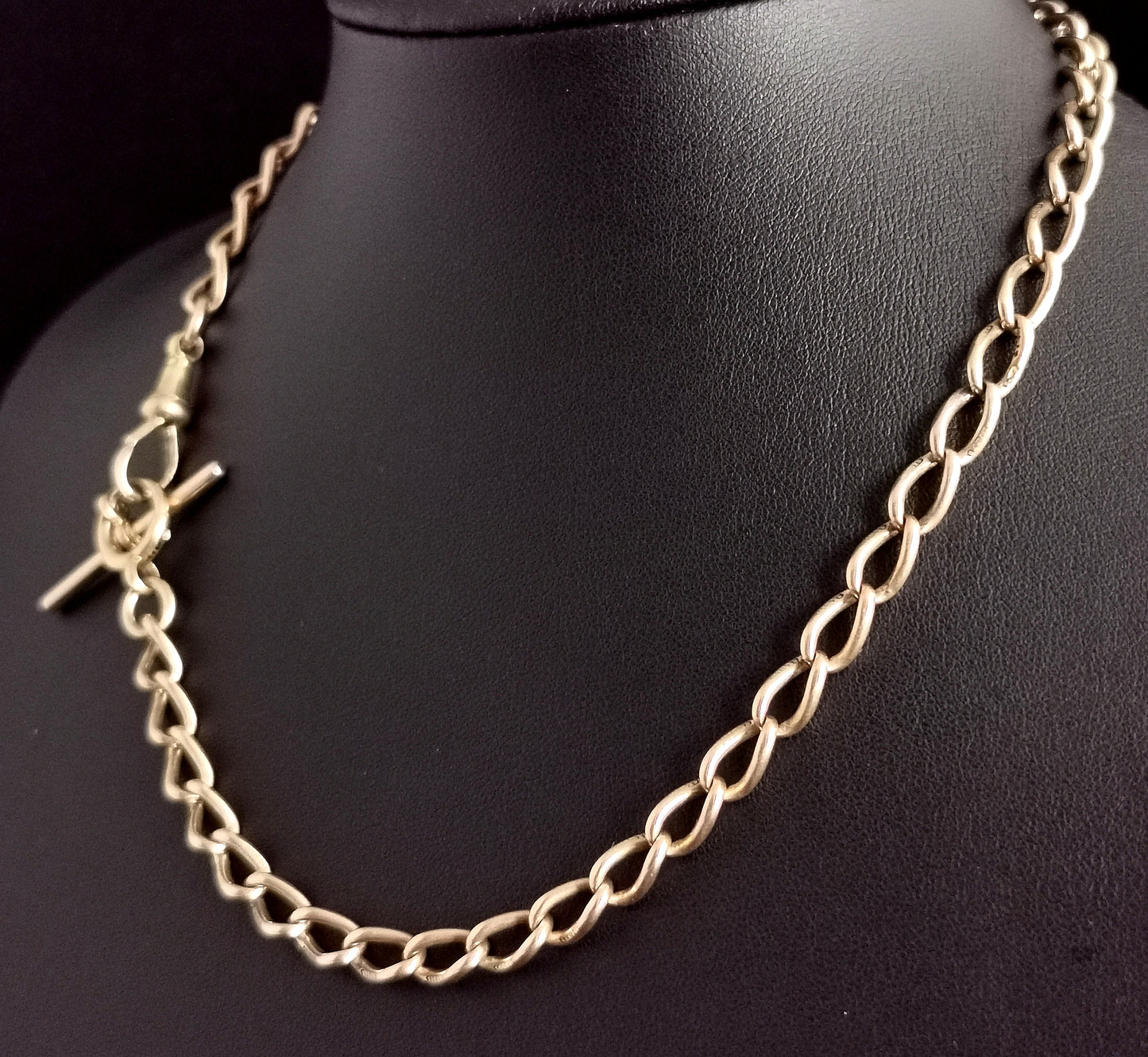 Antique 15ct gold Albert chain, watch chain necklace, Victorian