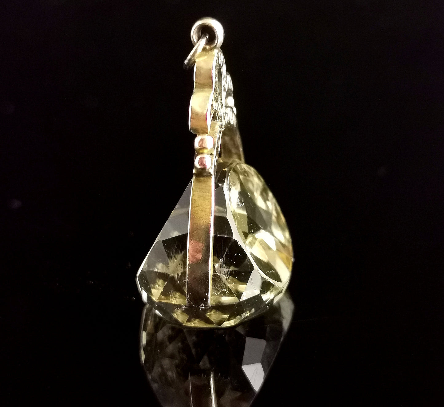 Antique 9ct gold Citrine spinning fob, Victorian
