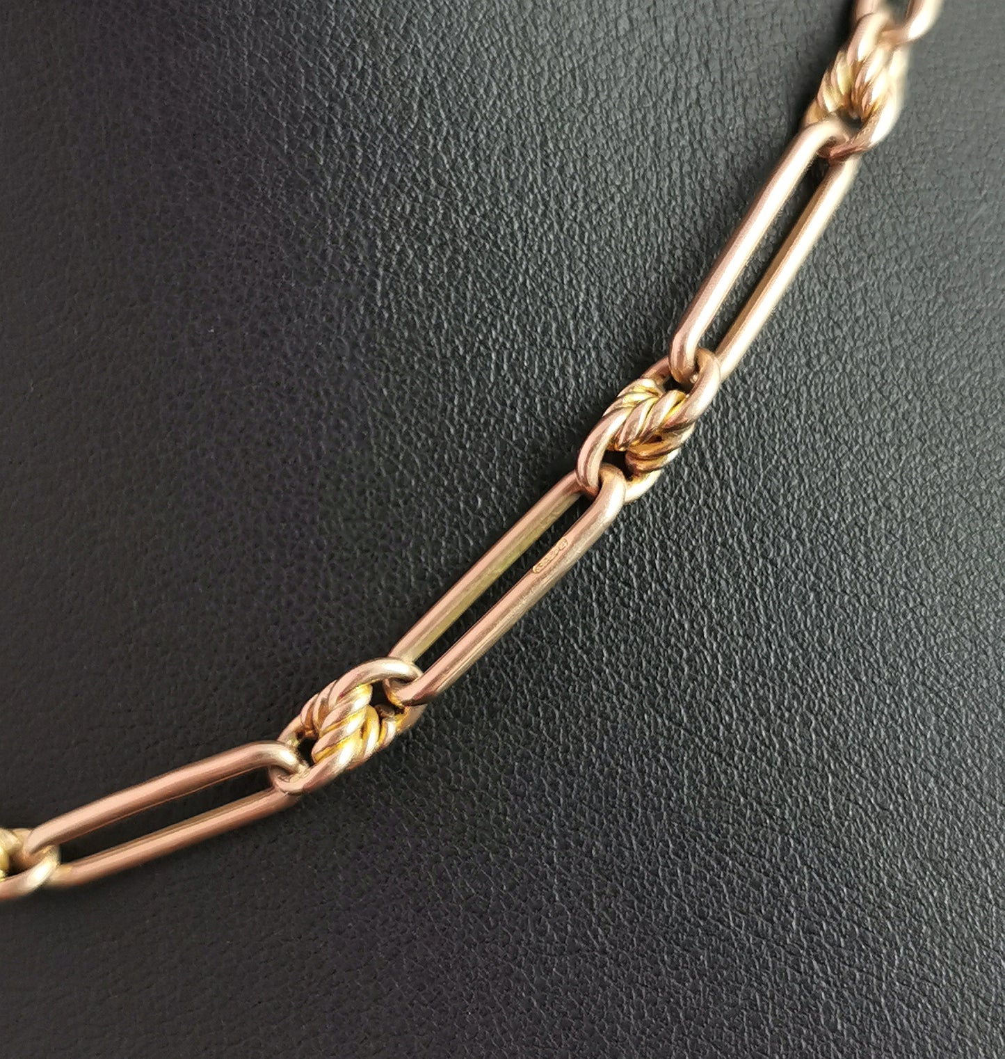 Antique 9ct Rose gold Albert chain, fetter link