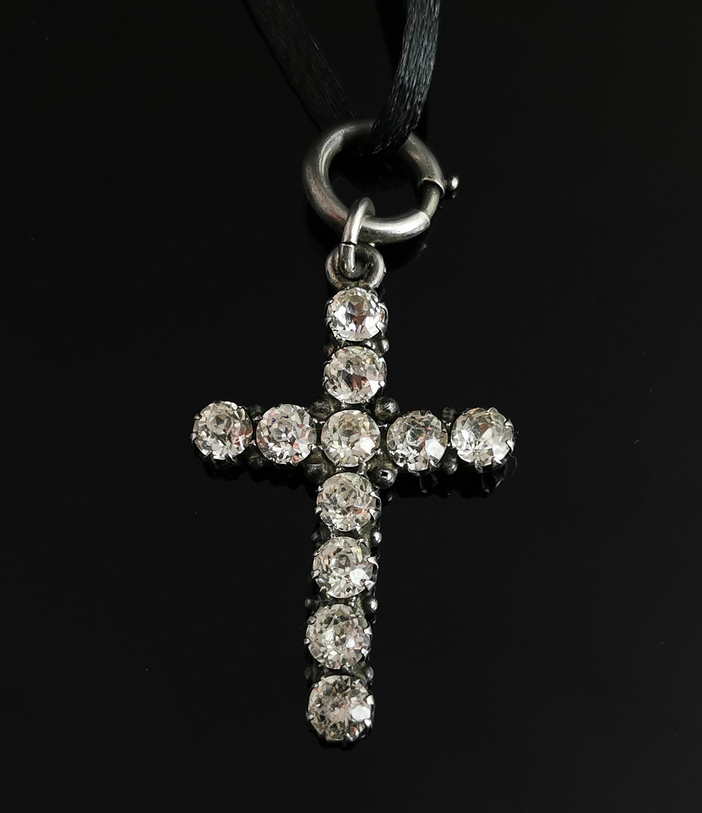 Antique Georgian paste Cross pendant, Sterling silver