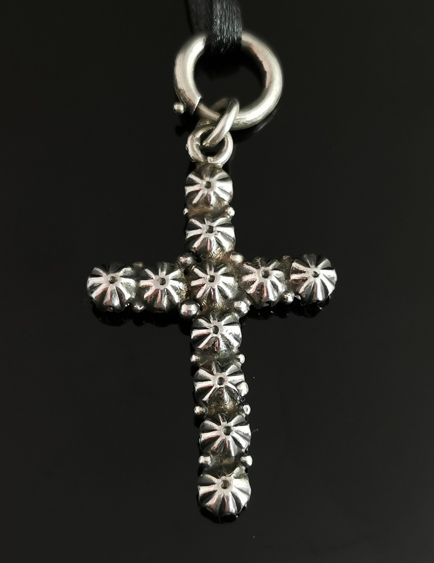 Antique Georgian paste Cross pendant, Sterling silver