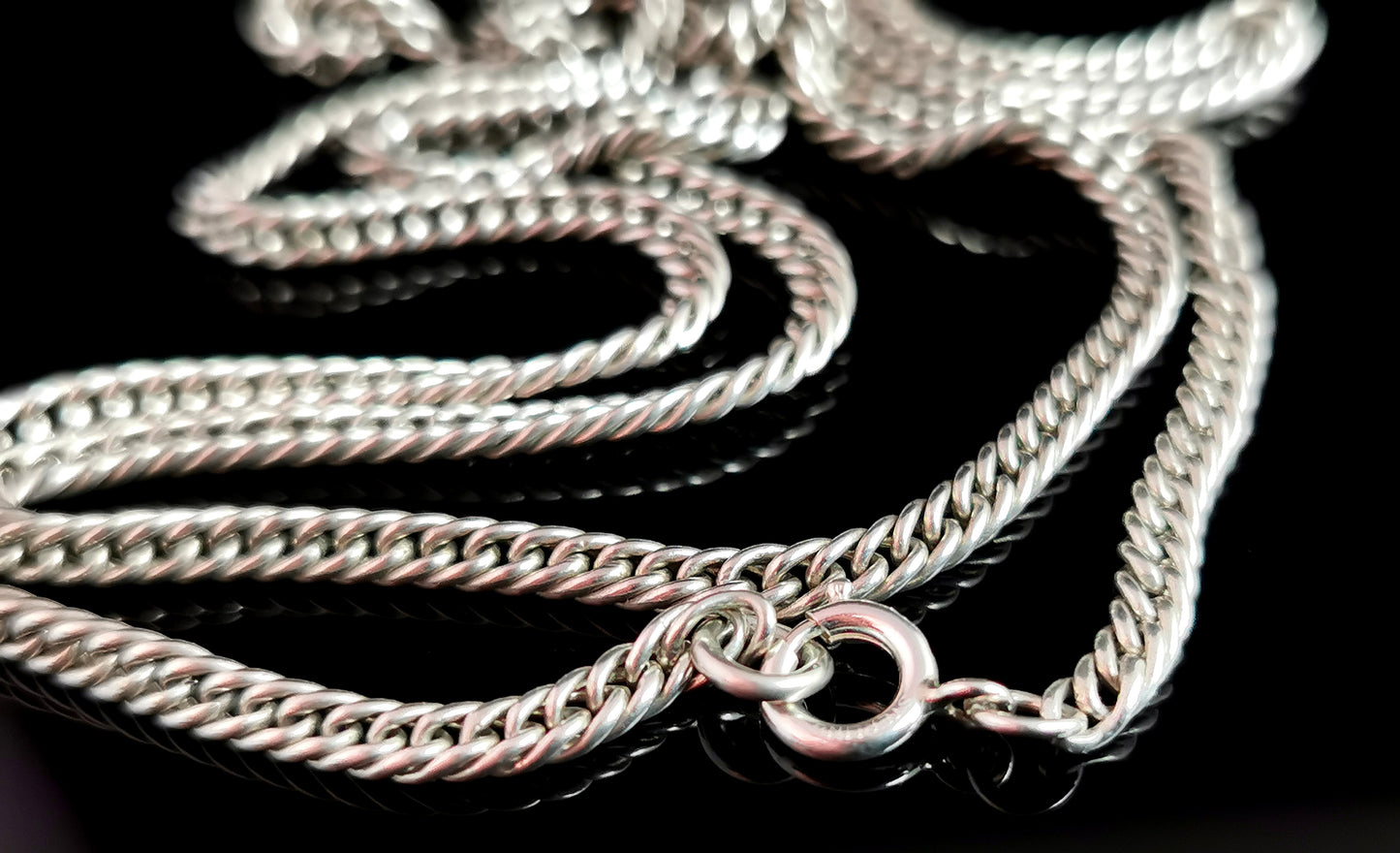 Antique Victorian silver curb link necklace