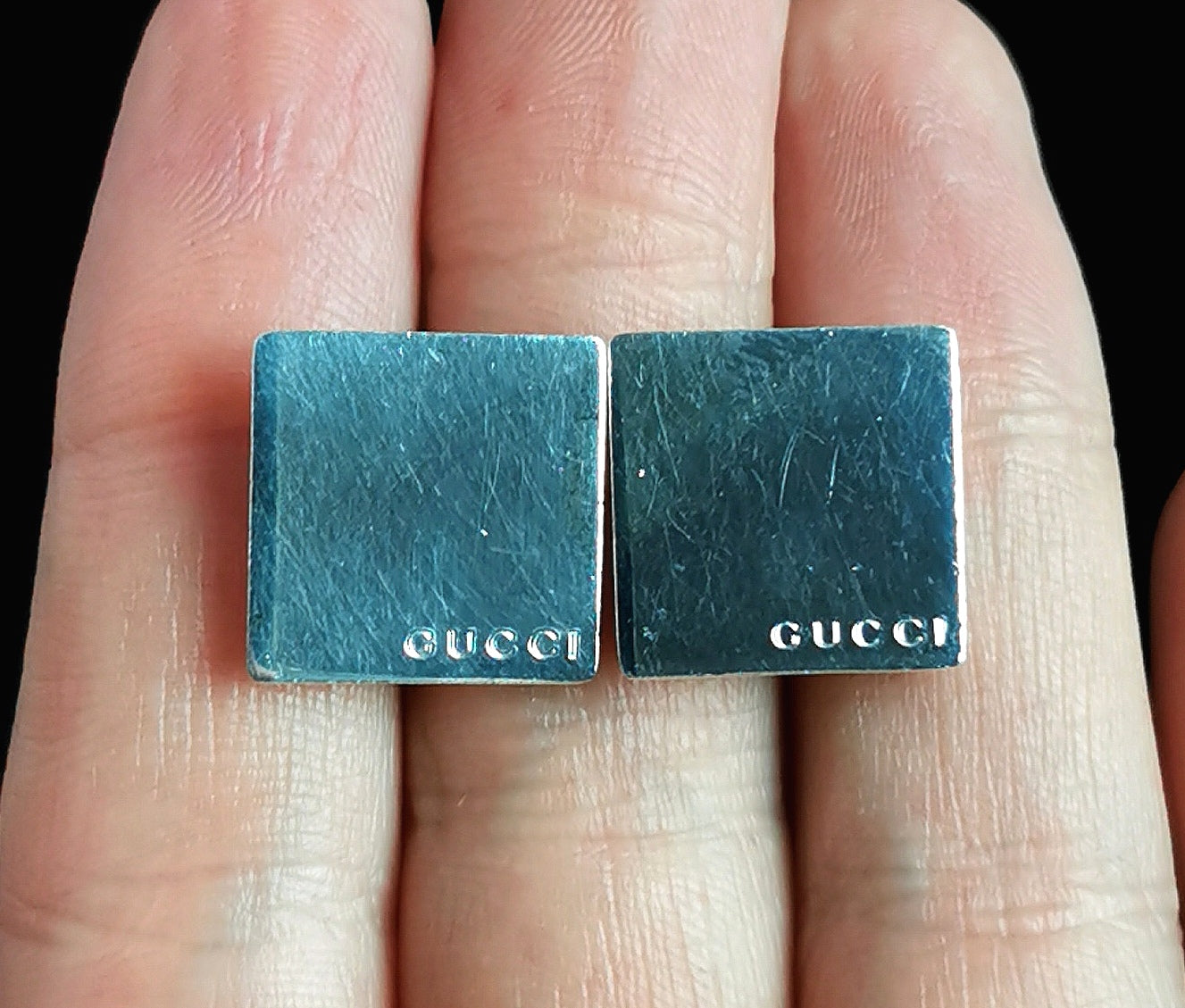 Vintage sterling silver Gucci cufflinks, square
