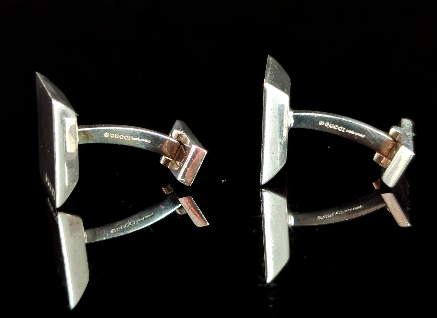 Vintage sterling silver Gucci cufflinks, square