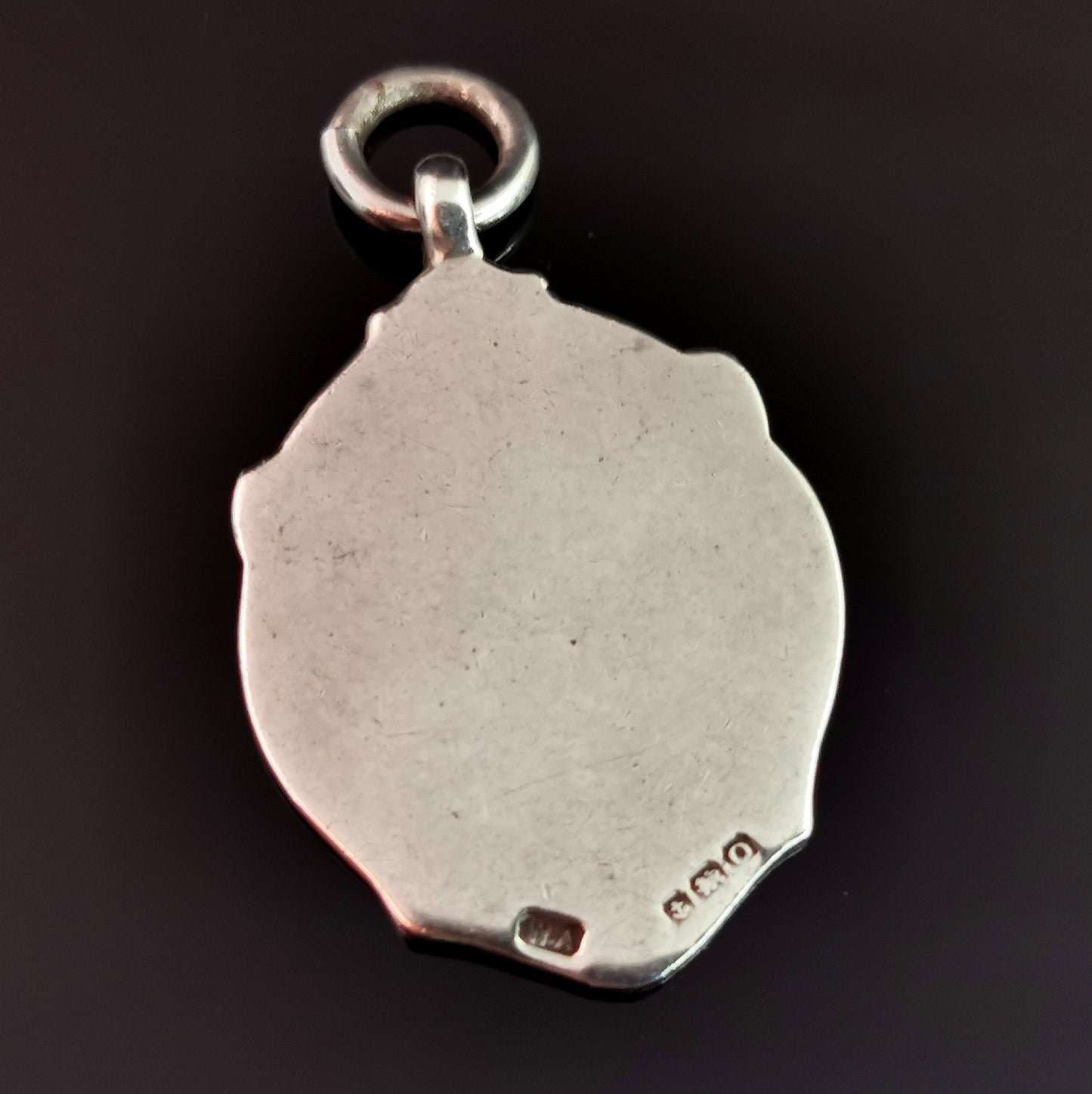 Vintage sterling silver and enamel fob pendant, watch fob, Darts, Dartboard