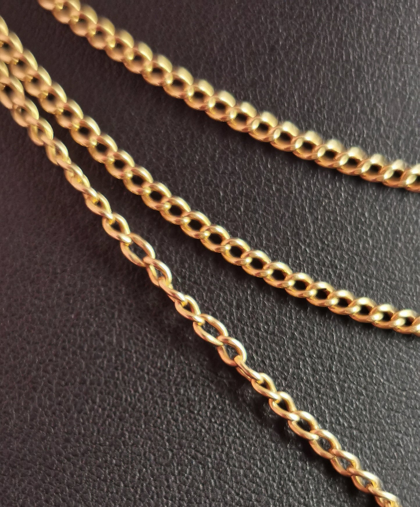 Antique 18ct yellow gold longuard chain necklace, Victorian