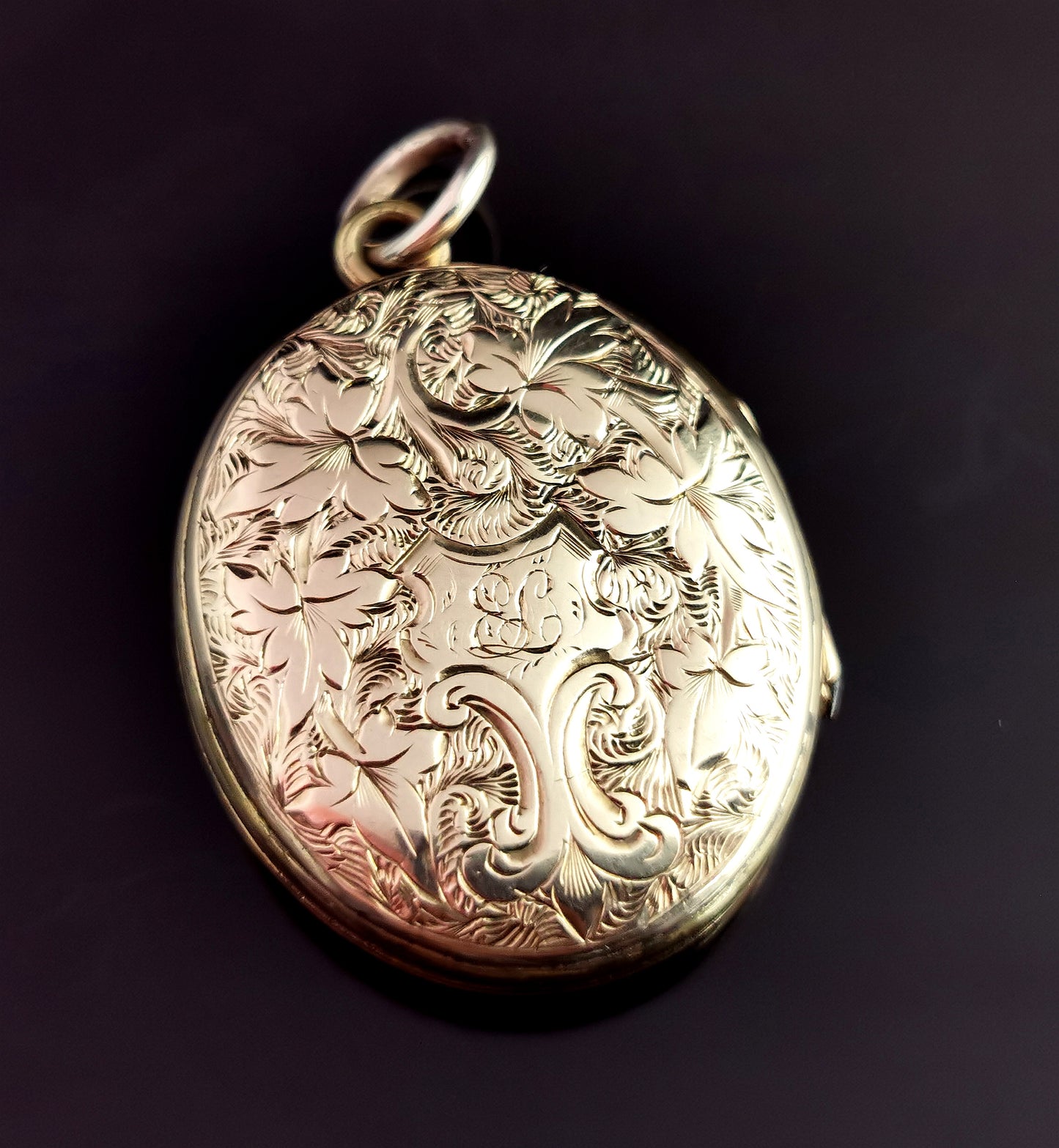 Antique enamelled Bluebells locket, 9ct gold back and front, Victorian