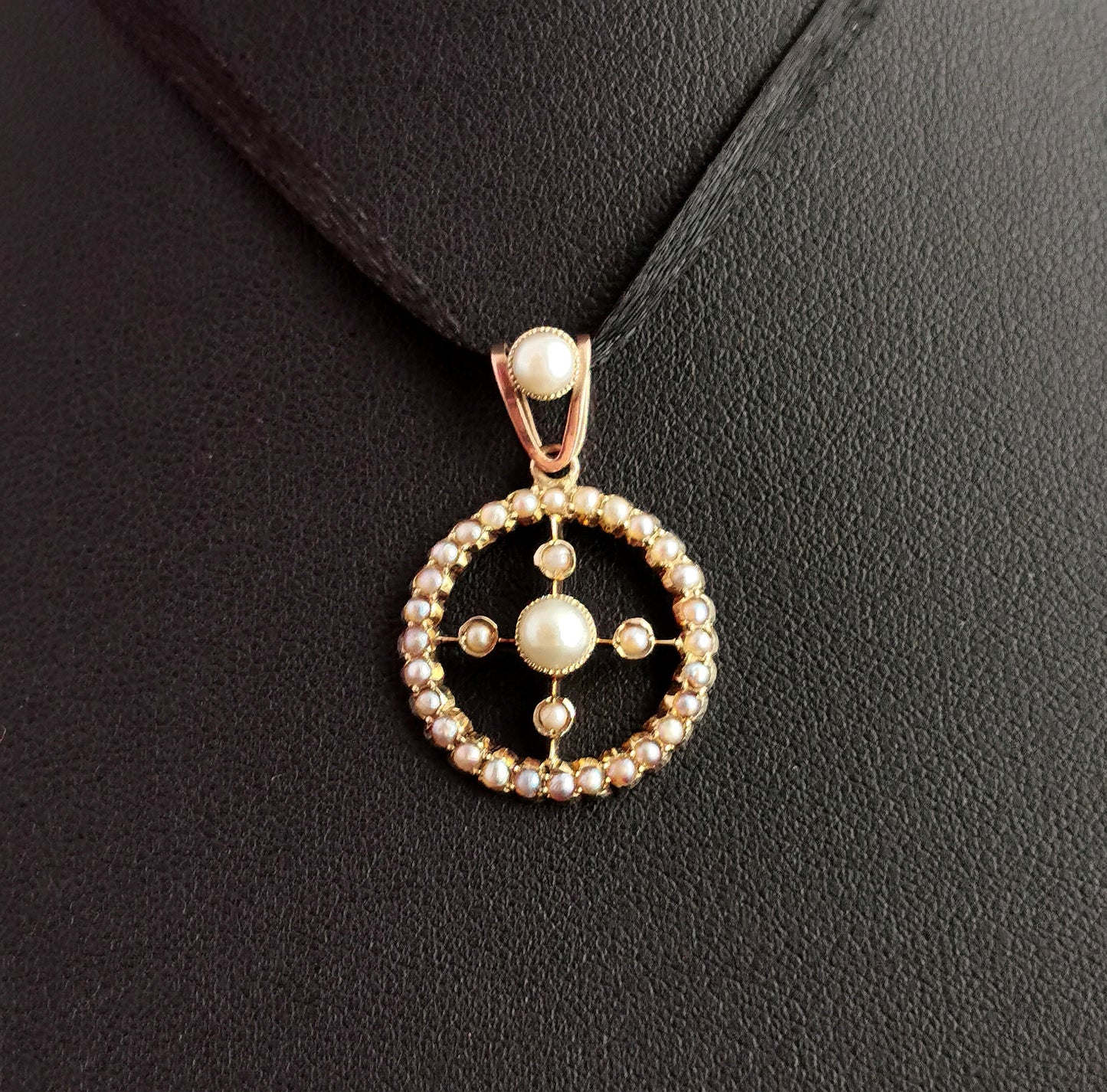 Antique Victorian split pearl pendant, 9ct gold