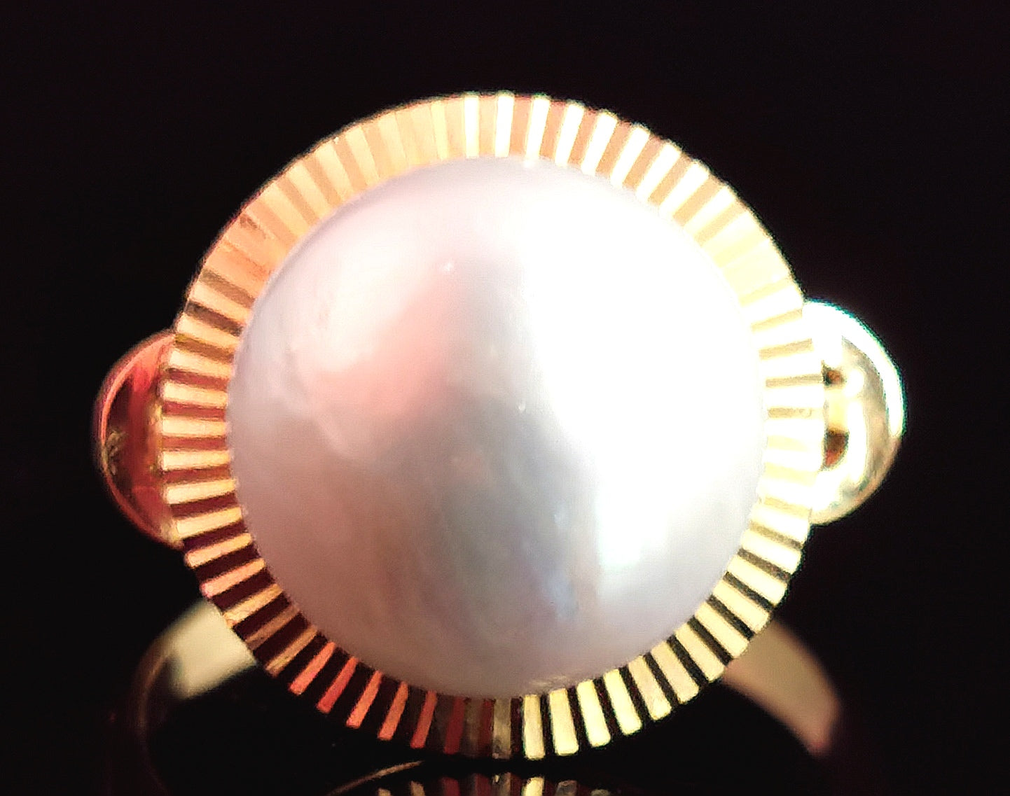 Vintage Mabe pearl cocktail ring, 14ct yellow gold