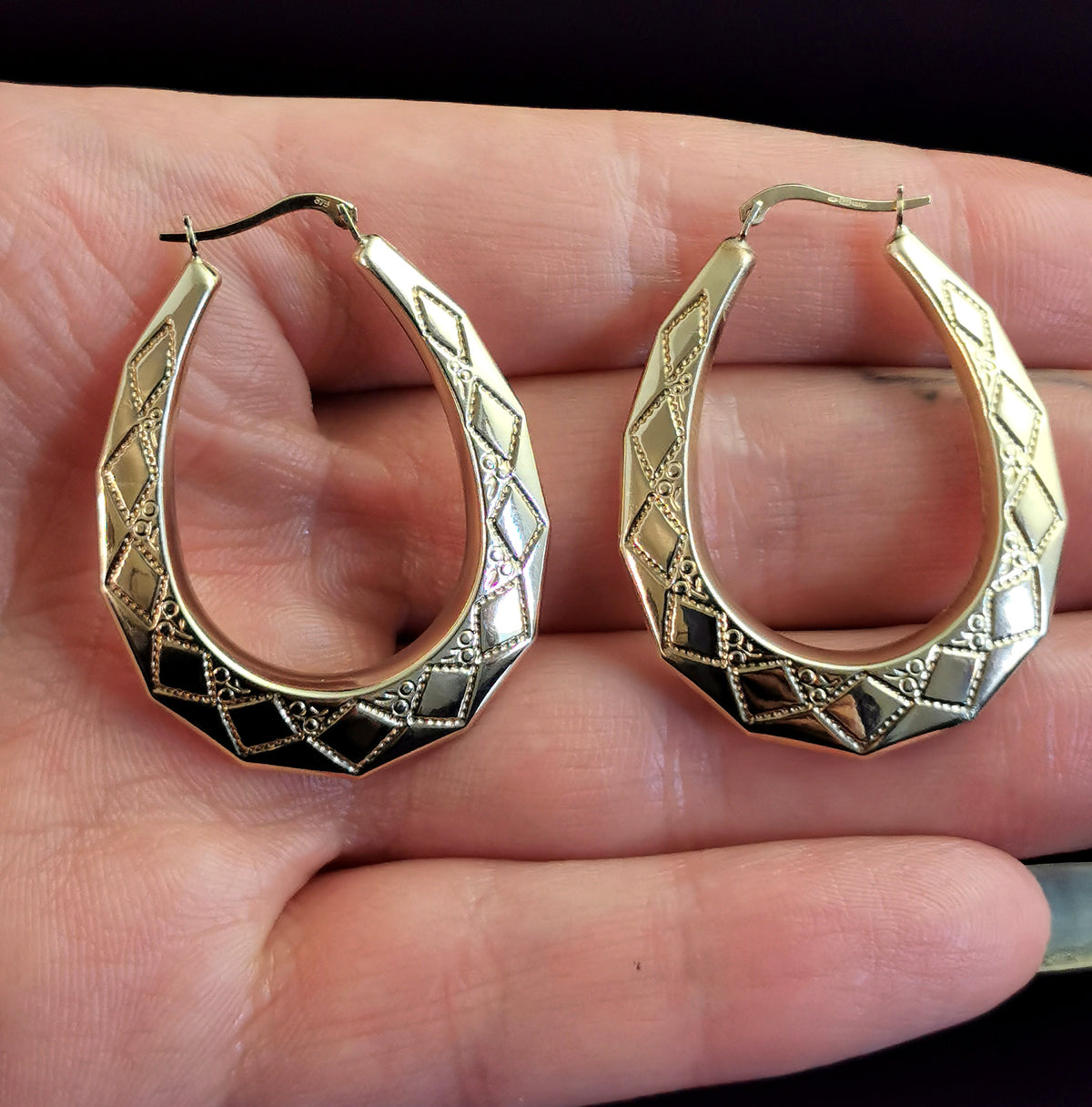 Hoop Earrings Yellow Gold Fine Earrings 20mm Chunky Plain Hoop Hoop Earrings Yellow Gold Fine Earrings 20mm Chunky Plain Hoop