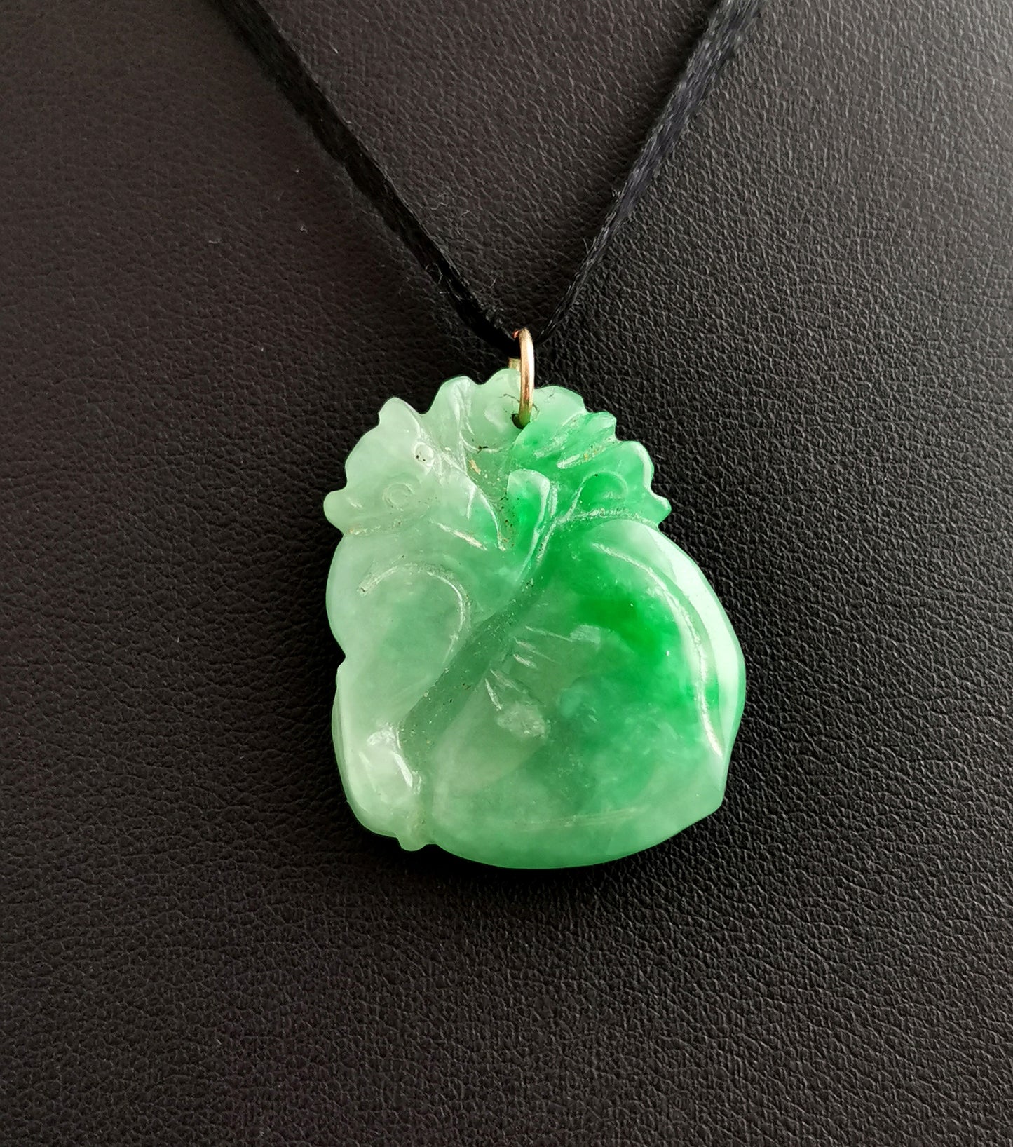 Vintage Chinese Jade pendant, Monkey and Peach