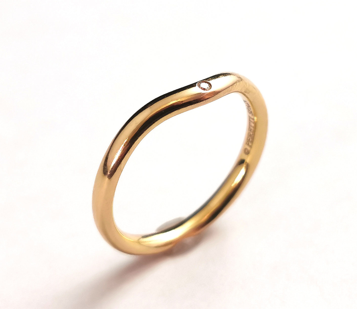 Vintage Elsa Peretti Tiffany 18ct yellow gold curved band ring, Diamond, Wedding ring