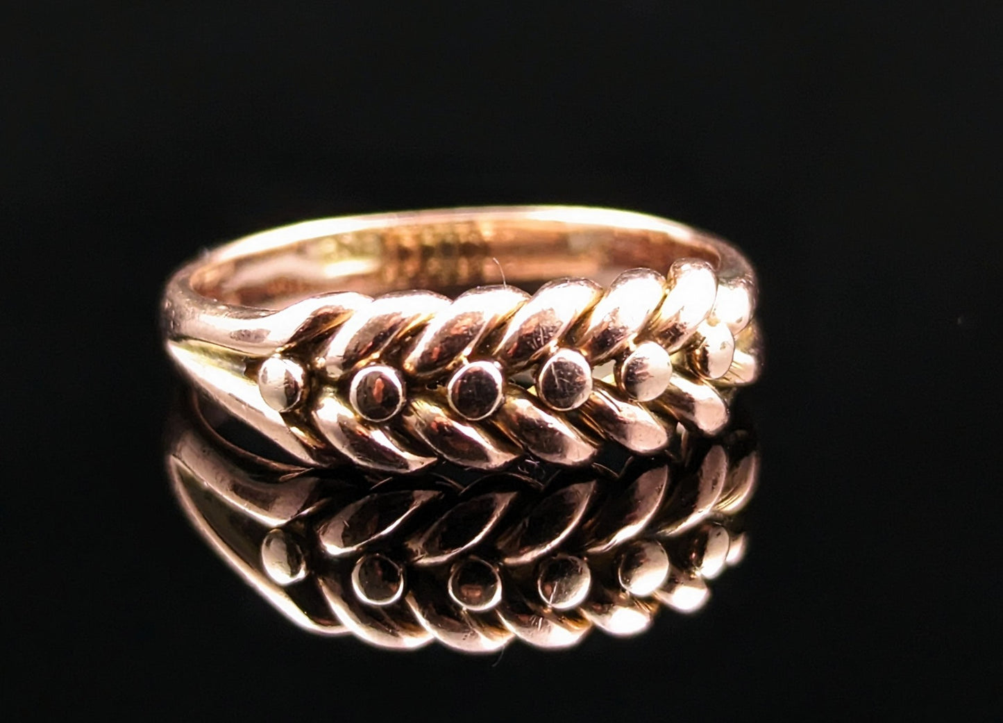Antique Victorian keeper ring, 9ct Rose gold