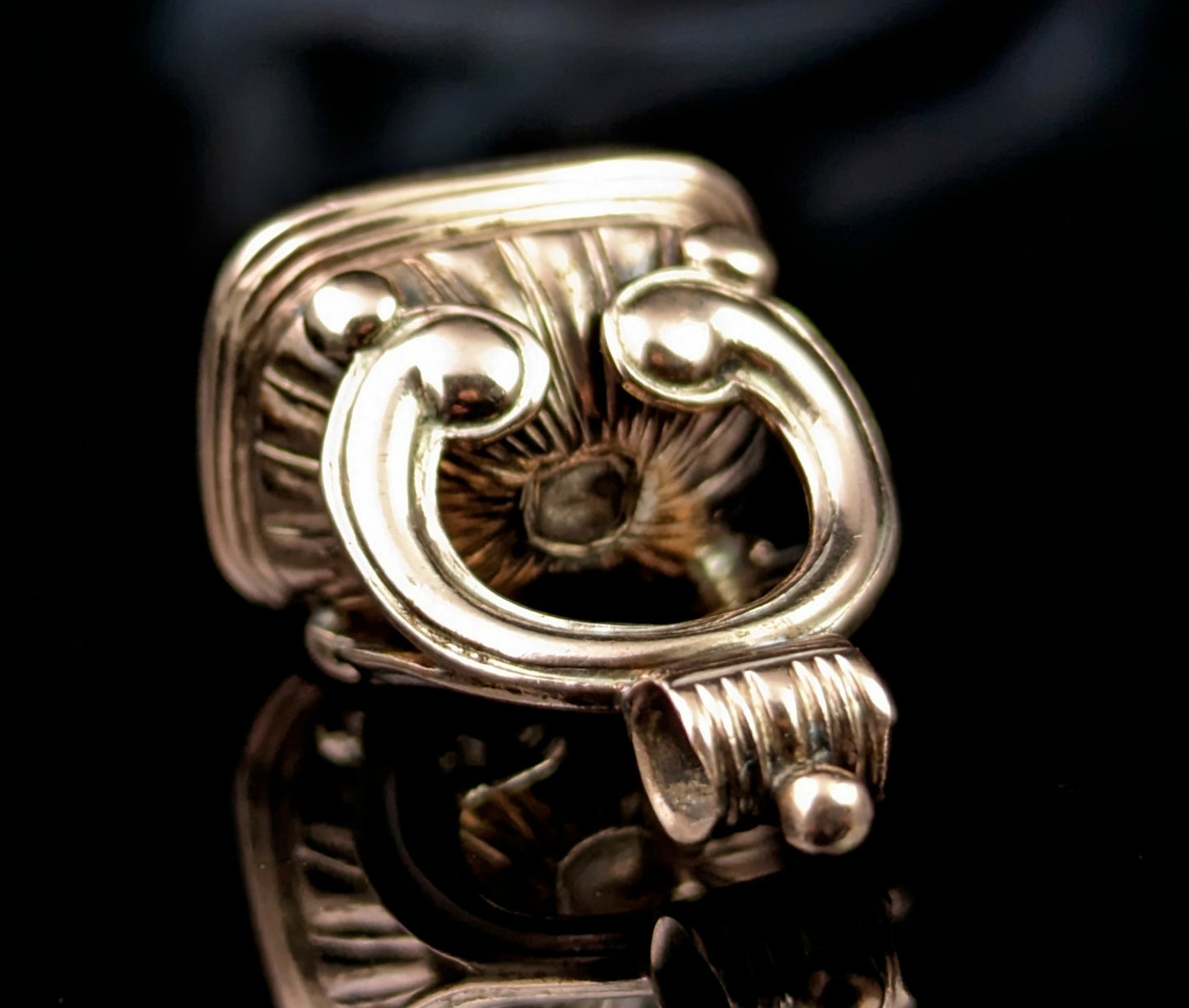Antique Georgian seal fob pendant, Smoky Quartz, 9k rose gold cased