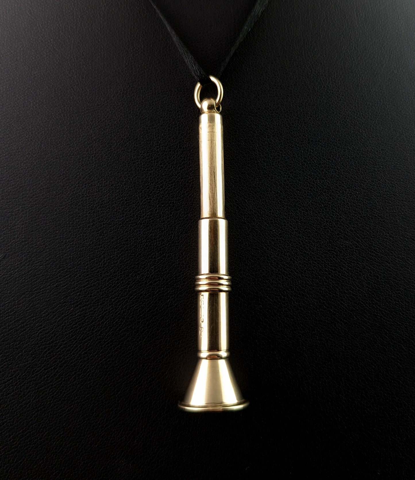 Vintage 9ct cigar piercer, pendant, Mid century