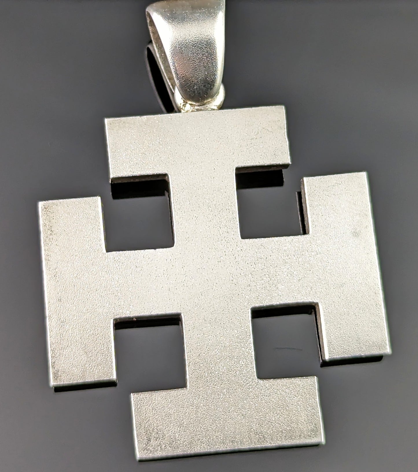 Antique Sterling silver Jerusalem cross pendant, Victorian