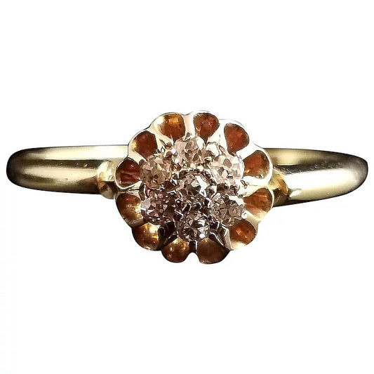 Victorian Diamond cluster ring, 18ct yellow gold
