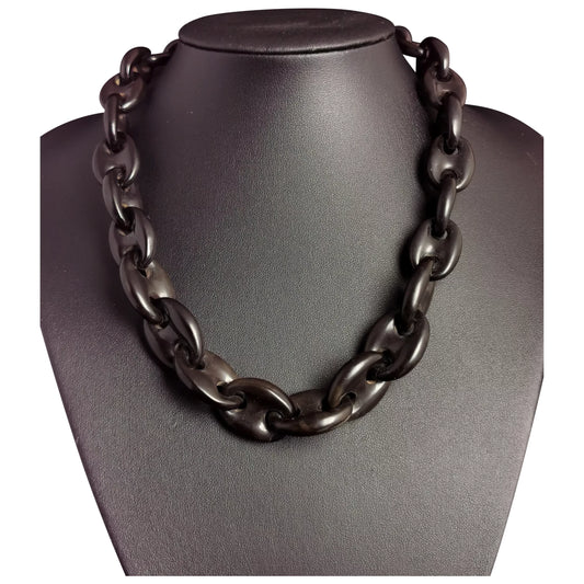 Victorian Vulcanite chain necklace, mariner link