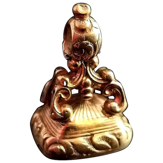 Victorian gold plated seal fob pendant, Carnelian