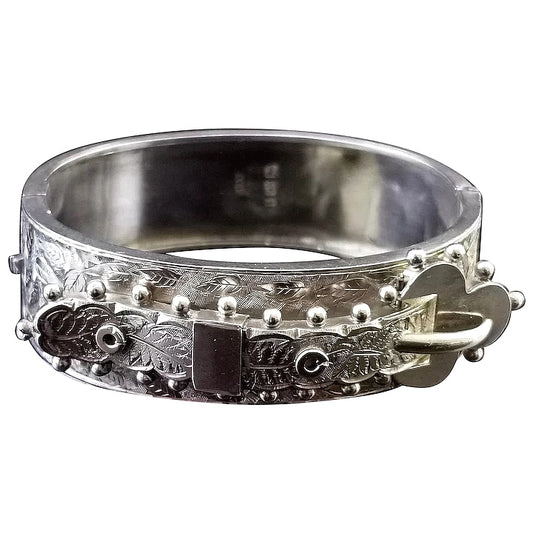 Victorian silver buckle bangle, Aesthetic