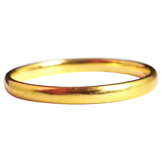 Vintage 22ct yellow gold band ring, wedding ring, 1930's