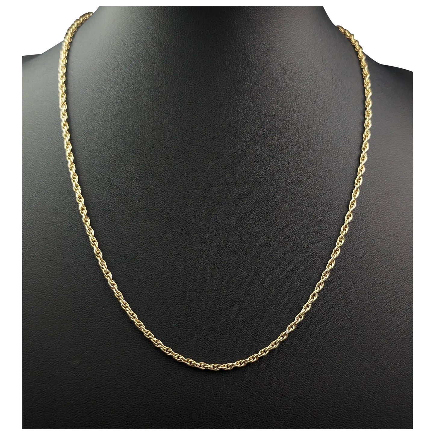 Vintage 9ct yellow gold fancy link chain necklace, Spiga link