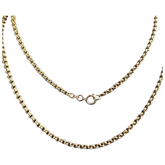 Vintage 9ct gold Belcher link chain necklace, rolo link