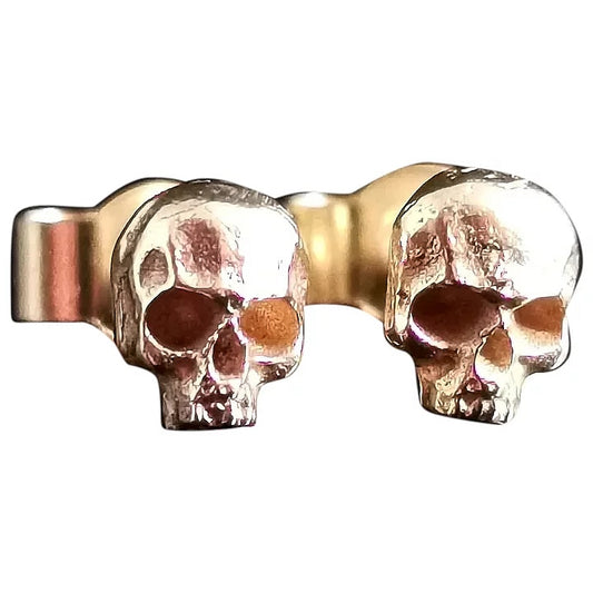 Vintage 9ct gold Skull stud earrings
