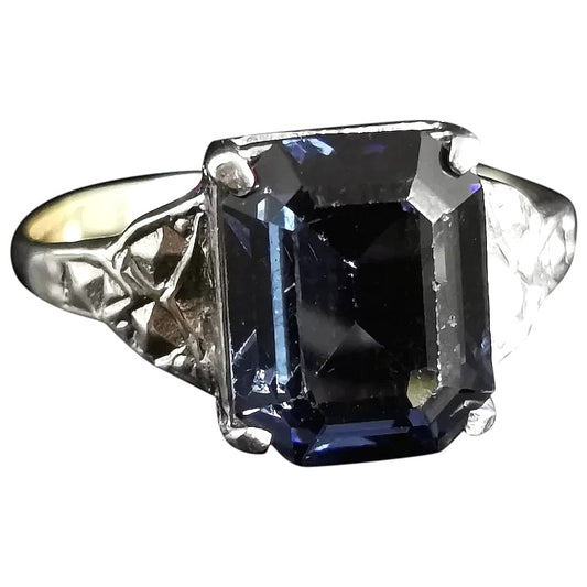 Art Deco 9ct gold paste cocktail ring