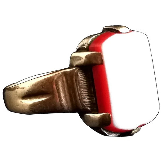 Vintage Art Deco 9ct gold Carnelian signet ring