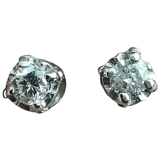 Vintage Diamond stud earrings, 9ct White gold