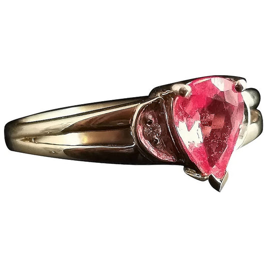 Modern vintage Orange sapphire and diamond ring, 18ct gold