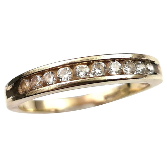 Vintage Art paste half eternity ring, 9ct gold