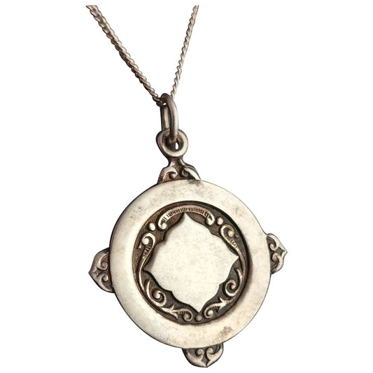 Vintage sterling silver fob pendant, necklace
