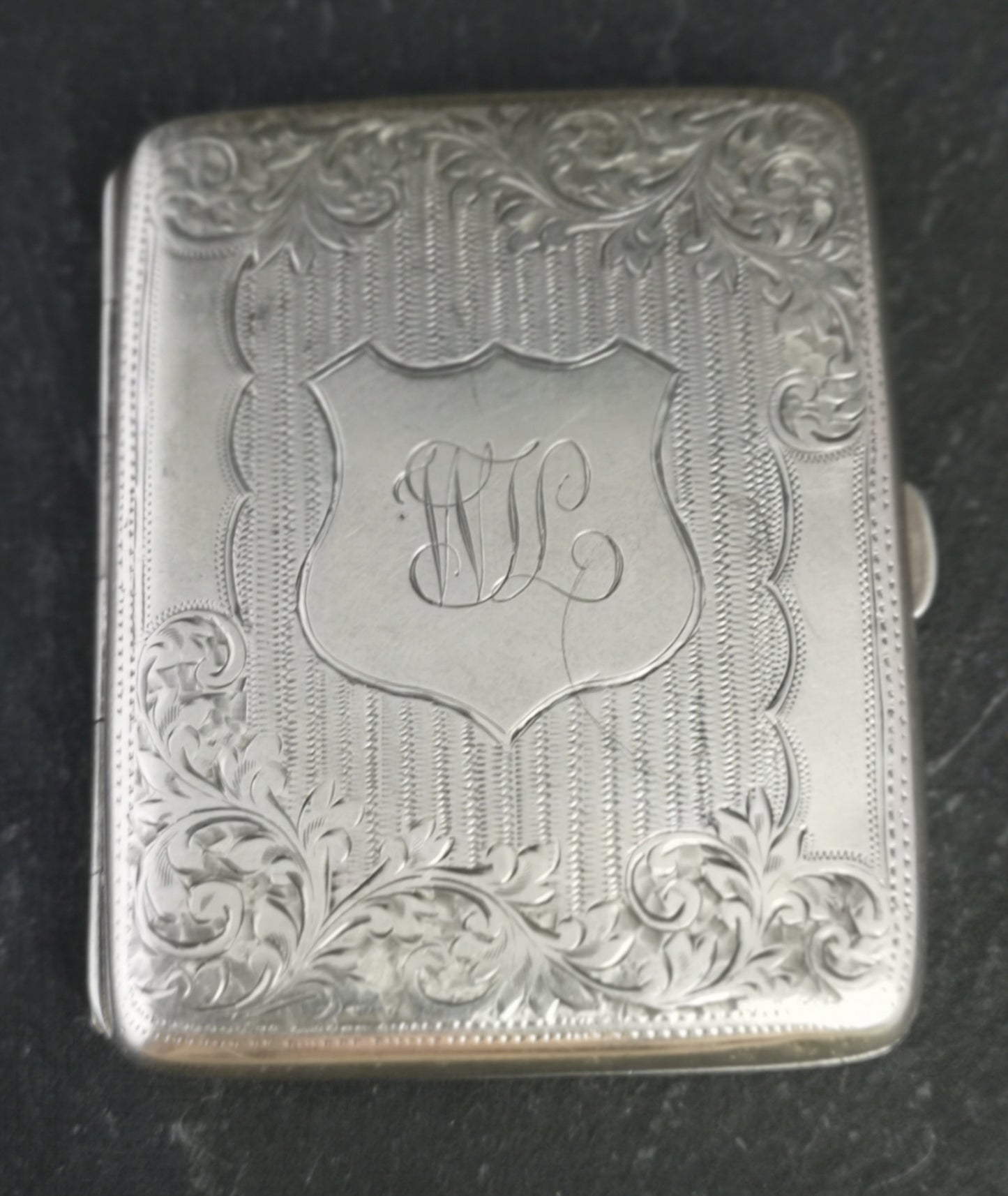 Antique silver cigarette case, Edwardian